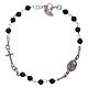 AMEN 925 sterling silver rosary bracelet with black agate beads s2