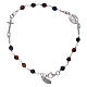 AMEN 925 sterling silver rosary bracelet with tiger's eye beads s1