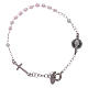 AMEN 925 sterling silver junior rosary bracelet with pink crystals s1