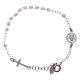 AMEN 925 sterling silver junior rosary bracelet with pink crystals s2