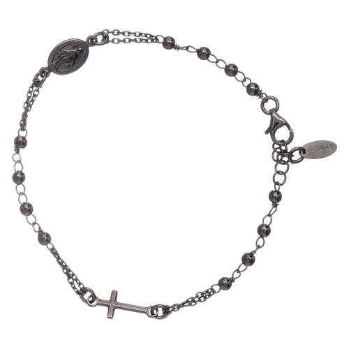 Pulseira terço prata 925 brunida 1