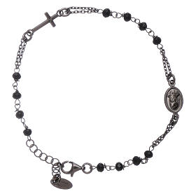 AMEN burnished 925 sterling silver rosary bracelet with crystals