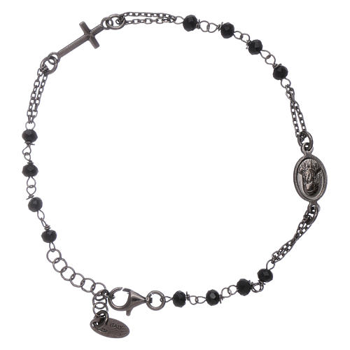 AMEN burnished 925 sterling silver rosary bracelet with crystals 2