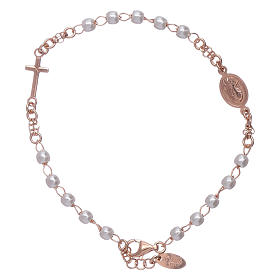 Pulsera rosario perlas plata 925 rosada