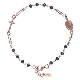 Pulsera rosario perlas plata 925 bruñido y cristales
