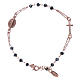 AMEN rosè burnished 925 sterling silver rosary bracelet with crystals s1