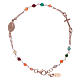 AMEN 925 sterling silver rosary bracelet with coloured agate beads s1