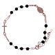 Bracciale arg 925 rosario AMEN perle agata nere s1