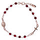 Bracelet chapelet argent 925 AMEN perles agate rubis s1