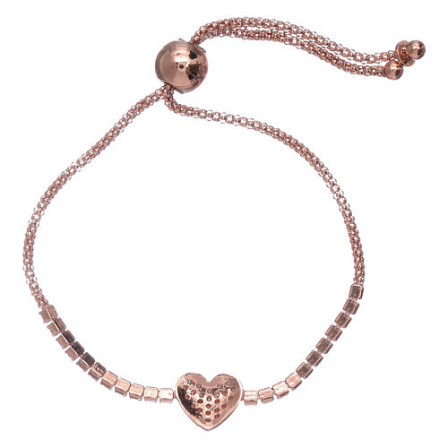 Bracelet avec coeur AMEN arg 925 rosé et zircons 2