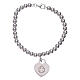 AMEN 925 sterling silver bracelet finished in rhodium with a pendant heart s1