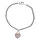 AMEN 925 sterling silver bracelet finished in rhodium with a pendant heart s2