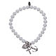 AMEN 925 sterling silver bracelet with 5 mm white agate beads, Faith, Hope and Charity s2