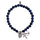 Armband AMEN blaue Achat Perlen 5mm theologischen Tugenden Symbol Silber s2