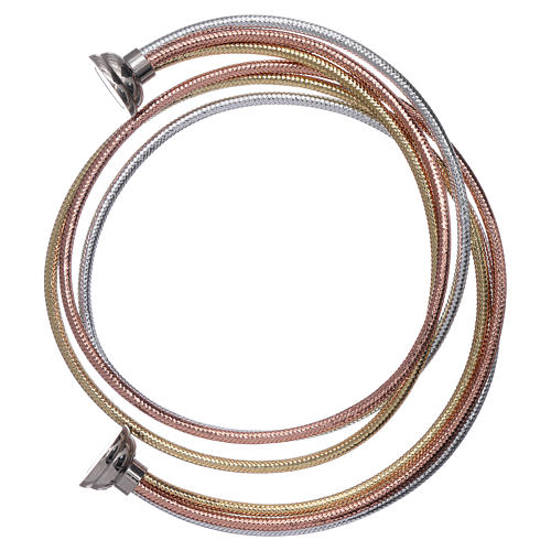 Pulsera AMEN lurex color oro, rosado y plata 3