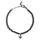 AMEN 925 sterling silver bracelet finished in black rhodium with an angel insert s1