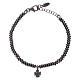 AMEN 925 sterling silver bracelet finished in black rhodium with an angel insert s2