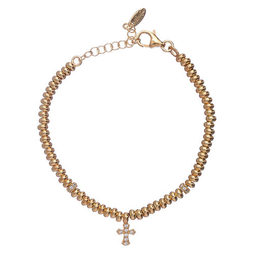 AMEN golden 925 sterling silver bracelet with a cross 1