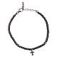 Bracelet argent 925 rhodié noir et croix AMEN s2