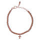 AMEN rosè 925 sterling silver bracelet  with a zirconate cross s2