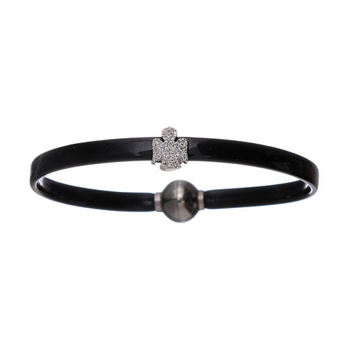 Bracciale termoplastica e angioletto zirconato arg 925 AMEN 1