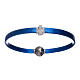 Pulsera azul termoplástico angelito zirconado plata 925 AMEN s1