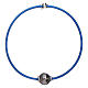 Pulsera azul termoplástico angelito zirconado plata 925 AMEN s2