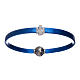 AMEN blue thermoplastic 925 sterling silver bracelet with a zirconate angel insert s1