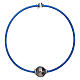 AMEN blue thermoplastic 925 sterling silver bracelet with a zirconate angel insert s2