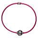AMEN fuchsia thermoplastic bracelet with a 925 sterling silver zirconate angel insert s2