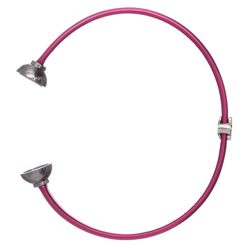 Bracciale angioletto zirconato arg 925 AMEN termoplastica fucsia 3