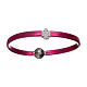 Bracciale angioletto zirconato arg 925 AMEN termoplastica fucsia s1