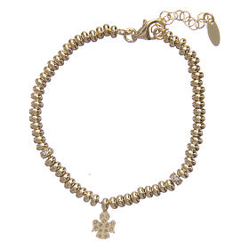 AMEN bracelet in 925 sterling silver finished in gold with zirconate angel pendant