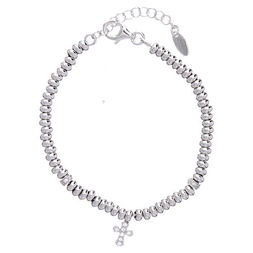 Armband AMEN Silber 925 Kreuz mit Zirkonen 1