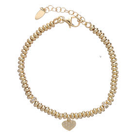 AMEN bracelet 925 sterling silver gold with zirconate heart