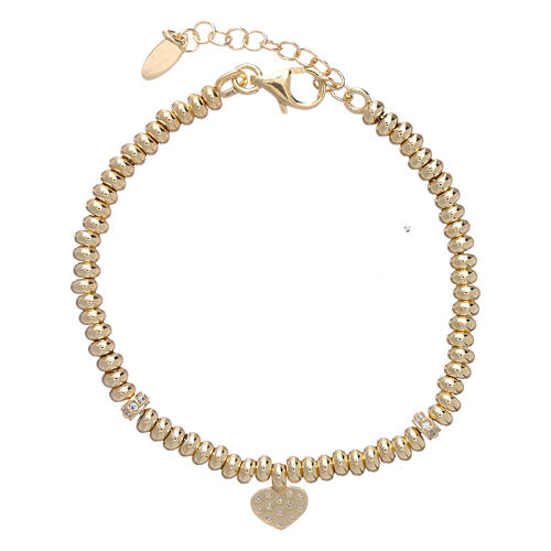 AMEN bracelet 925 sterling silver gold with zirconate heart 2