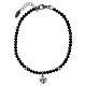 AMEN bracelet 925 sterling silver with black crystals and a rhodium zirconate angel s1