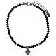 AMEN bracelet 925 sterling silver with black crystals and a rhodium zirconate angel s2