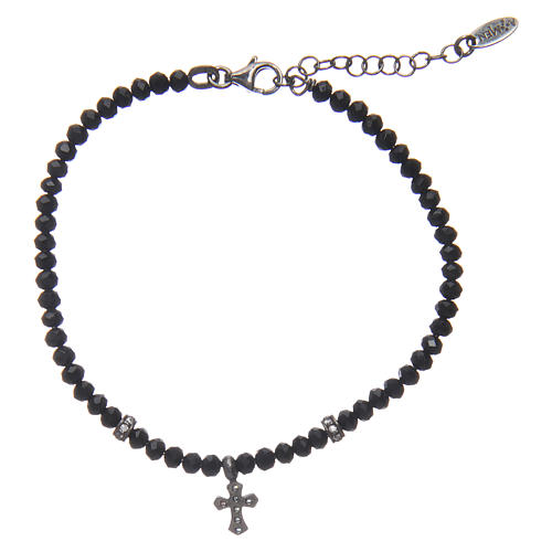 AMEN bracelet in 925 sterling silver with black zircons 2