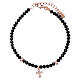 AMEN bracelet 925 sterling silver with black crystals and rosè zirconate cross s1