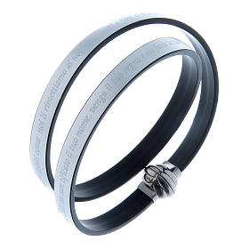 Bracciali AMEN: Bracciale AMEN termoplastica madreperla incisione Padre Nostro Arg 925