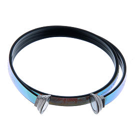 Bracciali AMEN: Bracciale AMEN termoplastica incisione Padre Nostro opale di fuoco