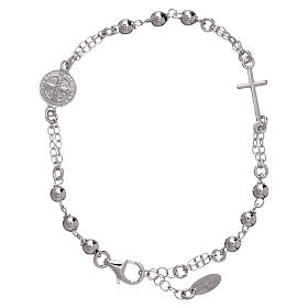 Bracciali AMEN: Bracciale AMEN Arg 925 con sfere medaglia e croce