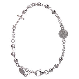 Bracciali AMEN: Bracciale AMEN Arg 925 con sfere medaglia e croce