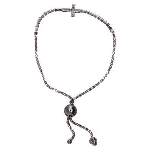 Amen bracelet silver tennis with cross and zircons 2