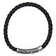 Amen bracelet in black woven leather Pater Noster s1