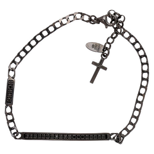 AMEN bracelet in 925 silver with black rhinestones 1