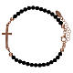 AMEN bracelet with 4mm onyx spheres in pink 925 silver s1