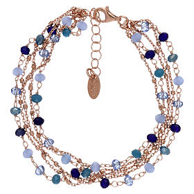 Bracciali AMEN: Bracciale AMEN argento 925 rosé e cristalli cangianti blu