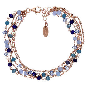 Bracciali AMEN: Bracciale AMEN argento 925 rosé e cristalli cangianti blu